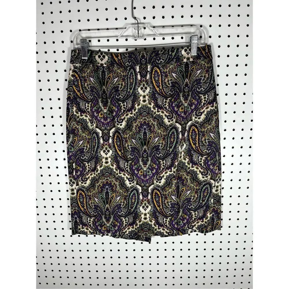 J.Crew paisley print pencil skirt size 6